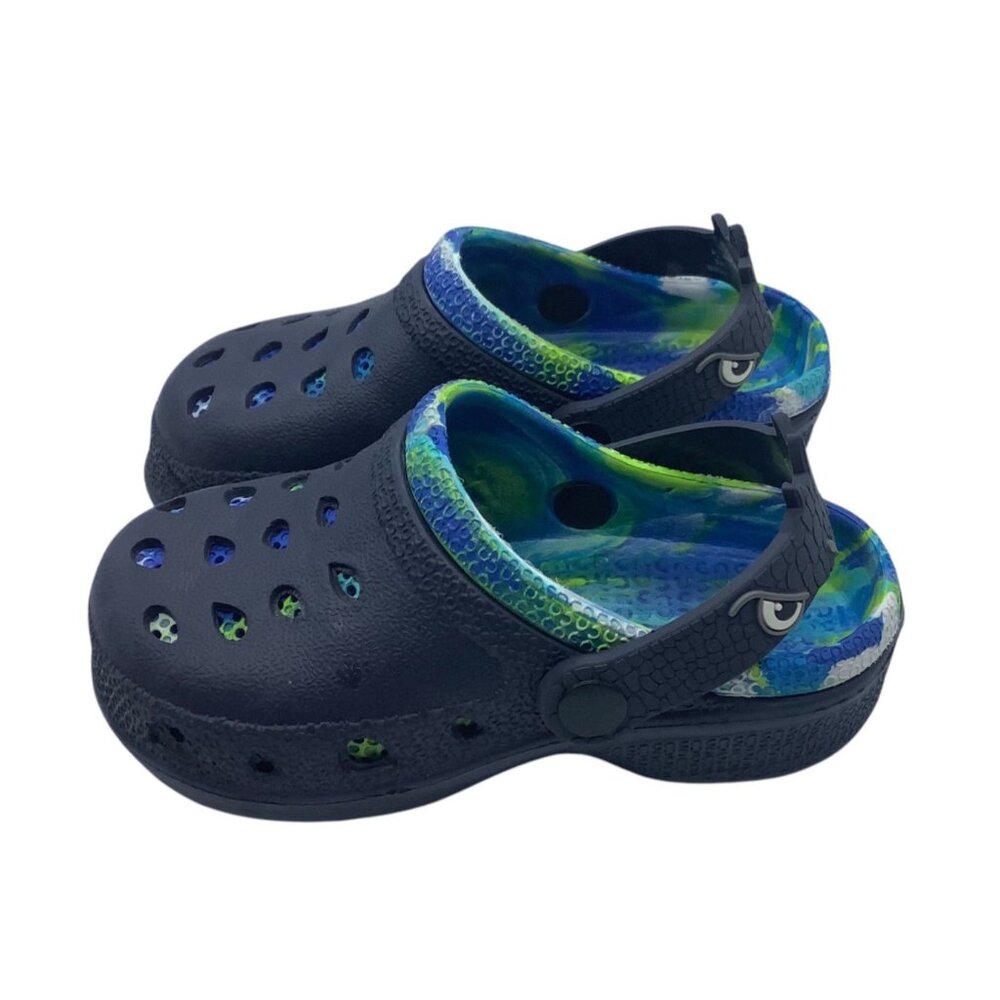 Capelli New York Navy Dragon Crocodile Clogs Strap Kid Child Size 10‎